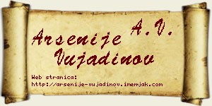 Arsenije Vujadinov vizit kartica